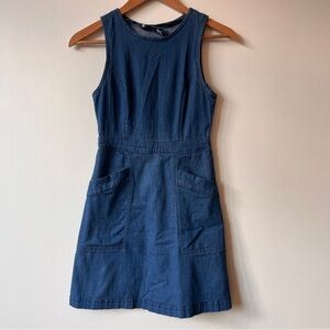 Lulus That's Jean-ius Blue Chambray Dress with Pockets